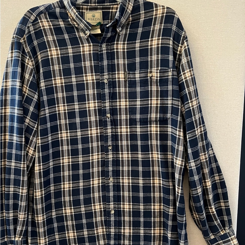 Beretta Flannel button down shirt  XL cotton